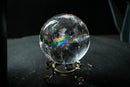 AAA-Grade Natural Water-Clear Quartz Sphere – 90%+ Flawless Rainbow Generator Crystal Ball from Diamantina (72mm | 460 g) - E2D Crystals & Minerals