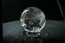 AAA-Grade Natural Water-Clear Quartz Sphere – 90%+ Flawless Rainbow Generator Crystal Ball from Diamantina (72mm | 460 g) - E2D Crystals & Minerals