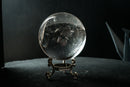 AAA-Grade Natural Water-Clear Quartz Sphere – 97%+ Flawless Lemurian Crystal Ball from Diamantina (90 mm | 2 Lb) - E2D Crystals & Minerals