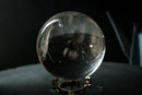AAA-Grade Natural Water-Clear Quartz Sphere – 97%+ Flawless Lemurian Crystal Ball from Diamantina (90 mm | 2 Lb) - E2D Crystals & Minerals