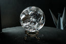 Large Water-Clear Quartz Sphere with Vivid Natural Rainbows – AAA Rainbow Generator Crystal Ball from Diamantina (95 mm | 2.3 lb) - E2D Crystals & Minerals
