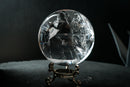 Large Water-Clear Quartz Sphere with Vivid Natural Rainbows – AAA Rainbow Generator Crystal Ball from Diamantina (95 mm | 2.3 lb) - E2D Crystals & Minerals