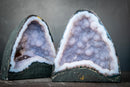 Rare Pair of Blue Lace Agate Geodes with Baby Blue Galaxy Amethyst Druzy & Botryoidal Crystal Formations (14 lb | 14 lb) - E2D Crystals & Minerals
