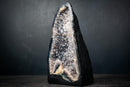 Rare Agate Geode with Snowball Botryoidal Quartz & Sparkling Druzy – Natural Amethyst Crystal Cathedral (10 Lb - 11 In) - E2D Crystals & Minerals