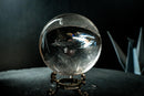 AAA Water-Clear Quartz Sphere with Vivid Natural Rainbows – Rainbow Generator Crystal Ball from Diamantina, Brazil (92 mm | 2.1 lb) - E2D Crystals & Minerals