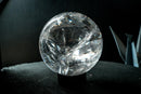 Large Water-Clear Quartz Sphere with Vivid Rainbows – Natural High-Grade Diamantina Crystal Ball (5 In, 5.3 Lb.) - E2D Crystals & Minerals
