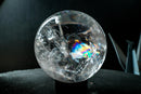 Large Water-Clear Quartz Sphere with Vivid Rainbows – Natural High-Grade Diamantina Crystal Ball (5 In, 5.3 Lb.) - E2D Crystals & Minerals
