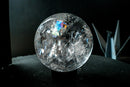 Large Water-Clear Quartz Sphere with Vivid Rainbows – Natural High-Grade Diamantina Crystal Ball (5 In, 5.3 Lb.) - E2D Crystals & Minerals