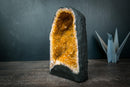 Small Citrine Geode with Deep Orange Crystal Points – Natural Abundance & Merchant Stone from Brazil (7.2 lb) - E2D Crystals & Minerals