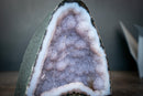 Rare Blue Lace Agate Geode with Baby Blue Galaxy Amethyst Druzy & Botryoidal Crystal Formations (3.1 Kg - 6.7 lb) - E2D Crystals & Minerals