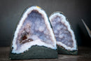 Rare Pair of Blue Lace Agate Geodes with Baby Blue Galaxy Amethyst Druzy & Botryoidal Crystal Formations (14 lb | 14 lb) - E2D Crystals & Minerals