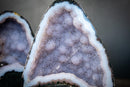 Rare Pair of Blue Lace Agate Geodes with Baby Blue Galaxy Amethyst Druzy & Botryoidal Crystal Formations (14 lb | 14 lb) - E2D Crystals & Minerals