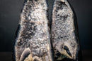 Rare Pair of Agate Geodes with Snowball Botryoidal Quartz & Sparkling Druzy – Natural Amethyst Crystal Cathedrals (10 lb | 10.5 in) - E2D Crystals & Minerals