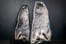 Rare Pair of Agate Geodes with Snowball Botryoidal Quartz & Sparkling Druzy – Natural Amethyst Crystal Cathedrals (10 lb | 10.5 in) - E2D Crystals & Minerals