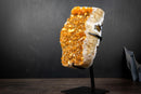 Golden Orange Citrine Crystal Cluster with Botryoidal Rosettes & Sparkling Galaxy Druzy | 10 lbs