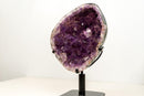 High-Grade Deep Purple Amethyst Geode Cave on Stand – Large Crystal Points, Collector Specimen from Brazil | 7.3 Kg - 16.1 lb