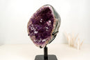 High-Grade Deep Purple Amethyst Geode Cave on Stand – Large Crystal Points, Collector Specimen from Brazil | 7.3 Kg - 16.1 lb