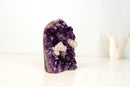 Natural Grape Purple Amethyst Crystal Cluster with Calcite, Uruguayan Calcite, Cut Base Specimen - 2.4 Kg - 5.4 lb