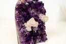 Natural Grape Purple Amethyst Crystal Cluster with Calcite, Uruguayan Calcite, Cut Base Specimen - 2.4 Kg - 5.4 lb