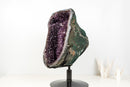 Rare Brazilian Amethyst Geode with Crown Formation – Gemmy Violet AAA Crystal on 360 Custom Stand (Large Size: 20.1 In - 60.2 Lb)