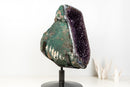 Rare Brazilian Amethyst Geode with Crown Formation – Gemmy Violet AAA Crystal on 360 Custom Stand (Large Size: 20.1 In - 60.2 Lb)