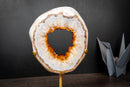 Golden Citrine Portal Crystal with White Agate Frame – Sculptural Geode on Custom Stand (6 lb)