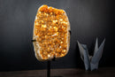 Golden Orange Citrine Crystal Cluster with Botryoidal Rosettes & Sparkling Galaxy Druzy | 10 lbs