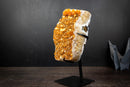Golden Orange Citrine Crystal Cluster with Botryoidal Rosettes & Sparkling Galaxy Druzy | 10 lbs