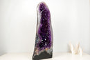AAA-Grade Royal Purple Amethyst Cathedral Geode – Large Gemmy Crystal Points & Polished Agate Back (55 Lb / 27 in)