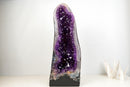 AAA-Grade Royal Purple Amethyst Cathedral Geode – Large Gemmy Crystal Points & Polished Agate Back (55 Lb / 27 in)