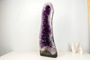 Large AAA-Grade Amethyst Cathedral Geode – Royal Purple Gemmy Crystals & Polished Agate Back (55 Lb / 27 in)