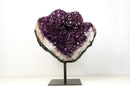 Rare Natural Amethyst Geode Cluster with Twin Crystal Flowers & Etched Deep Purple Points – Large 40 Lb Specimen