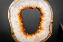 Golden Citrine Portal Geode with White Agate Frame – Natural Crystal Sculpture on Custom Stand (6.3 lb)