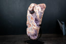 Pink Amethyst Geode with Druzy and Rare Red Inclusions in Quartz – AA Super Extra Rose Amethyst – 1.9 kg (4.1 lb)