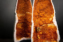 Large Pair of AAA Citrine Cathedral Geodes – Fiery Orange Crystal Druzy, Super Extra Collector Specimens (102 lb | 46 kg)