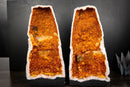 Large Pair of AAA Citrine Cathedral Geodes – Fiery Orange Crystal Druzy, Super Extra Collector Specimens (102 lb | 46 kg)