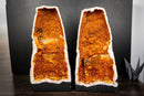 Large Pair of AAA Citrine Cathedral Geodes – Fiery Orange Crystal Druzy, Super Extra Collector Specimens (102 lb | 46 kg)