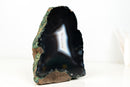 Rare Natural Black Lace Agate Geode with White Agate Center – Undyed Brazilian Collector Specimen (7.5 In - 6.6 Lb)