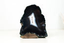 Rare Natural Black Lace Agate Geode with White Agate Center – Undyed Brazilian Collector Specimen (7.5 In - 6.6 Lb)