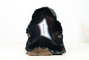 Rare Natural Black Lace Agate Geode with White Agate Center – Undyed Brazilian Collector Specimen (7.5 In - 6.6 Lb)
