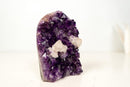 Natural Grape Purple Amethyst Crystal Cluster with Calcite, Uruguayan Calcite, Cut Base Specimen - 2.4 Kg - 5.4 lb
