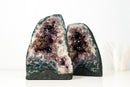 Rare Pair of Agate Geodes – Intact Formations with Purple Amethyst & Natural Landscape Patterns (9.9 Kg - 22 lb)