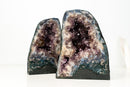 Rare Pair of Agate Geodes – Intact Formations with Purple Amethyst & Natural Landscape Patterns (9.9 Kg - 22 lb)