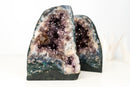 Rare Pair of Agate Geodes – Intact Formations with Purple Amethyst & Natural Landscape Patterns (9.9 Kg - 22 lb)