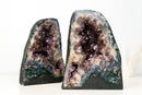 Rare Pair of Agate Geodes – Intact Formations with Purple Amethyst & Natural Landscape Patterns (9.9 Kg - 22 lb)