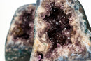 Rare Pair of Agate Geodes – Intact Formations with Purple Amethyst & Natural Landscape Patterns (9.9 Kg - 22 lb)