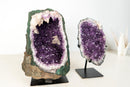 Intact Brazilian Amethyst Geode with Calcite Formations – Natural Collector Specimen, No Cement (10 In - 18.1 Lb)