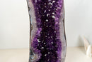 AAA-Grade Royal Purple Amethyst Cathedral Geode – Large Gemmy Crystal Points & Polished Agate Back (55 Lb / 27 in)