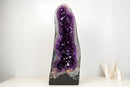 AAA-Grade Royal Purple Amethyst Cathedral Geode – Large Gemmy Crystal Points & Polished Agate Back (55 Lb / 27 in)