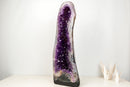 Large AAA-Grade Amethyst Cathedral Geode – Royal Purple Gemmy Crystals & Polished Agate Back (55 Lb / 27 in)